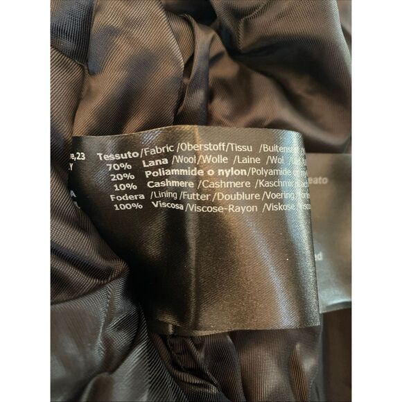 Cinzia Rocca Black Wool Cashmere Long Coat US 14 Made in Italy - Picture 11 of 13